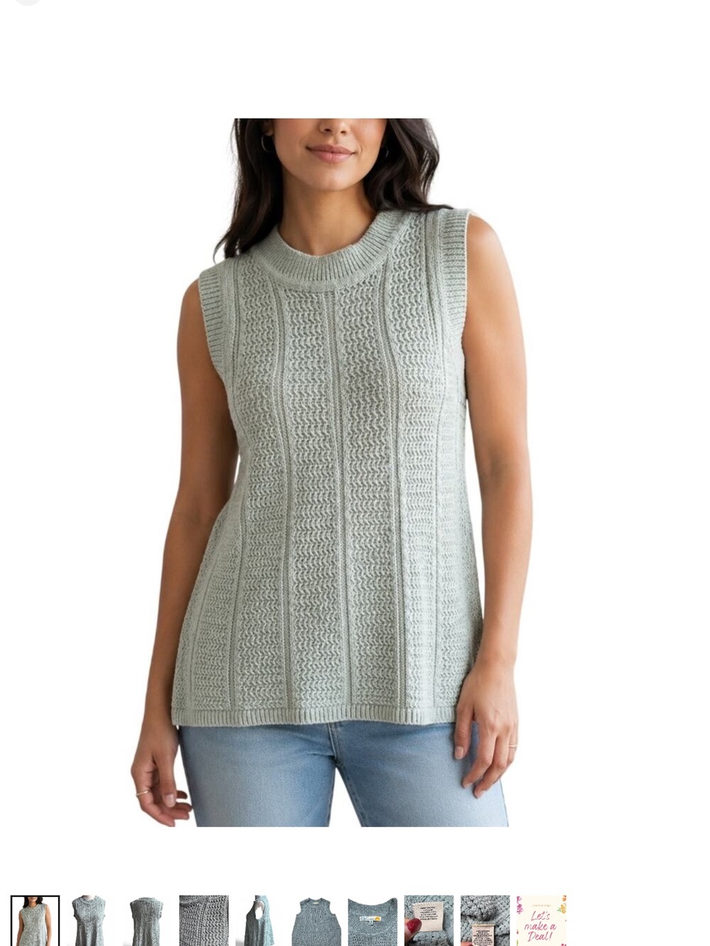 C&C California Sage blueish green  Knit Crewneck Sweater